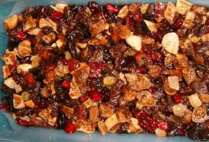 Dried fruit after soaking several weeks